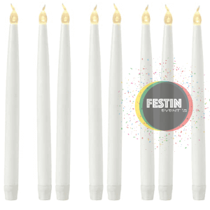 Bougie Flambeau LED – Ivoire