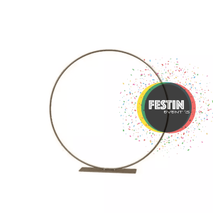 Cerceau décoratif en métal sur pied – couleur or 30cm