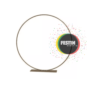 Cerceau décoratif en métal sur pied – couleur or 60cm