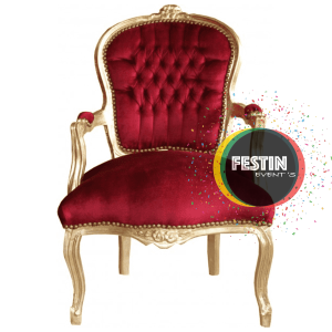 Fauteuil baroque Bordeaux et Or