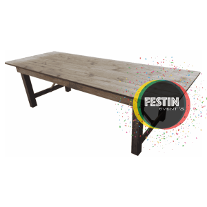 Table pliante Emma – Bois rustique 213 x 102 cm